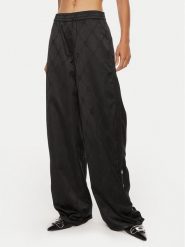 Hugo Spodnie materiałowe Hacelia-1 50518017 Czarny Relaxed Fit. Czarne spodnie materiałowe damskie Hugo, bez wzorów, z materiału. Za 429.99 zł.