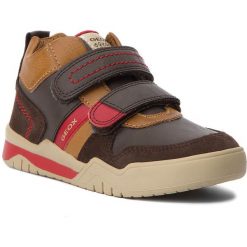 Sneakersy GEOX - J Perth B. D J847RD 05422 C0975 S Dk Brown/Red. Brązowe trampki i tenisówki chłopięce Geox, bez wzorów, z materiału, bez zapięcia. W wyprzedaży za 219.00 zł.