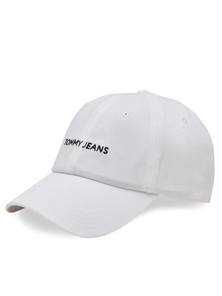 Tommy Hilfiger Czapka z daszkiem Linear Logo AM0AM12024 Biały. Białe rękawiczki męskie Tommy Hilfiger, bez wzorów, z bawełny. Za 79.99 zł.