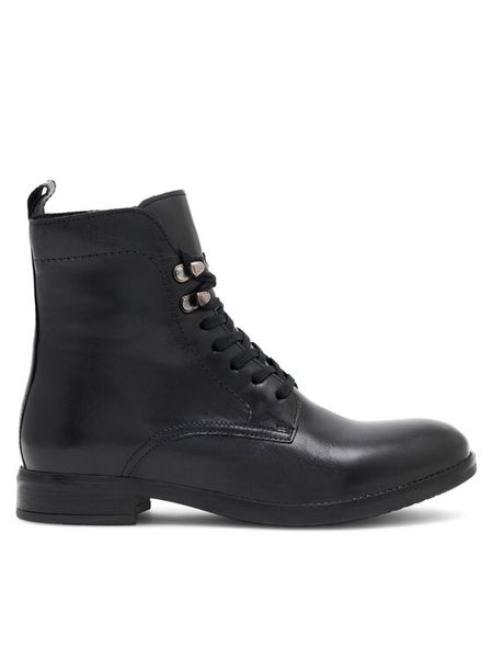 Lasocki Trzewiki WI23-DALIA2-09 Czarny. Czarne botki damskie Lasocki, ze skóry, bez obcasa, na płaskiej podeszwie, bez zapięcia. Za 249.99 zł.