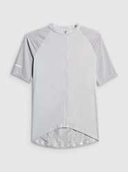 4F Koszulka kolarska męska - szara L. Szare t-shirty męskie 4f, l, bez wzorów, z materiału, biznesowe, bez kołnierzyka. Za 179.99 zł.