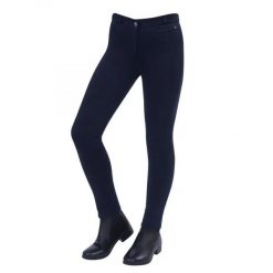 Damskie spodnie jeździeckie do kolan zapinane na zamek Dublin Supa-fit. Niebieskie spodnie materiałowe damskie DUBLIN, xl, bez wzorów, z bawełny. Za 307.50 zł.