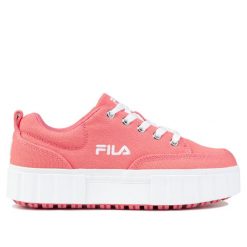 Buty damskie trampki Fila SANBLAST C WMN. Białe obuwie sportowe damskie Fila, bez wzorów, trekkingowe. W wyprzedaży za 219.00 zł.