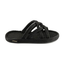 Klapki damskie Bodrum. Czarne klapki damskie Aulp, bez wzorów, z kauczuku, boho, bez obcasa, na płaskiej podeszwie. Za 169.99 zł.