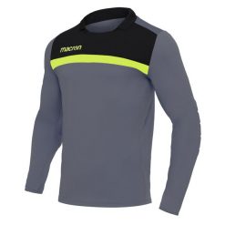 Koszulka bramkarska Macron feo. Czarne koszulki sportowe męskie Macron, bez wzorów, bez kołnierzyka, bez ramiączek, do piłki nożnej. Za 231.00 zł.