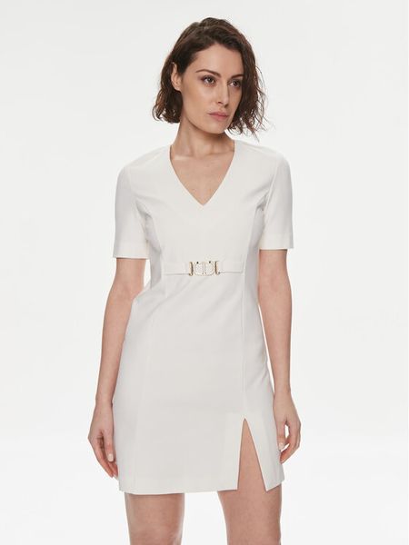 TWINSET Sukienka koktajlowa 241TP2275 Écru Regular Fit. Sukienki damskie Twinset, bez wzorów, z wiskozy, wizytowe, bez kołnierzyka, bez ramiączek. Za 749.99 zł.