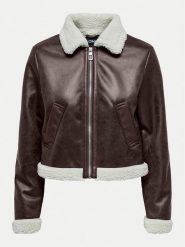 ONLY Kurtka z imitacji skóry Betty 15322046 Brązowy Regular Fit. Brązowe kurtki damskie Only, l, bez wzorów, ze skóry, bez kaptura. Za 229.99 zł.
