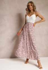 Różowa Rozkloszowana Spódnica Maxi w Kwiaty Dethuj. Czerwone spódnice damskie Renee, l, bez wzorów, z bawełny, maxi, rozkloszowane. Za 54.99 zł.