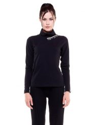 Koszulka miękki na czas wolny na co dzień. Czarne koszulki sportowe damskie LEONE 1947 APPAREL, s, bez wzorów, bez kołnierzyka. Za 63.11 zł.