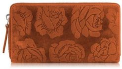 Paolo Peruzzi Portfel damski skórzany pomarańczowy w kwiaty RFID T-115-HOR. Brązowe portfele damskie Paolo Peruzzi, bez wzorów. Za 92.16 zł.