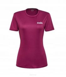 Koszulka tenisowa Diadora SS T-shirt. Czerwone koszulki sportowe damskie Diadora, m, bez wzorów, z materiału, bez kołnierzyka. Za 79.00 zł.