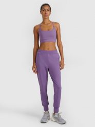 4F Spodnie treningowe szybkoschnące damskie - fioletowe S. Czerwone legginsy damskie 4f, s, bez wzorów, z dzianiny, na fitness i siłownię. Za 179.99 zł.