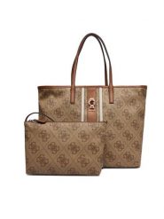 Guess Torebka Erenia HWSO78 38240 Brązowy. Brązowe torebki do ręki damskie Guess, z aplikacjami, ze skóry, bez dodatków. Za 469.99 zł.