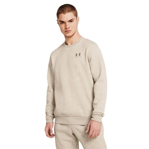 Bluza męska Under Armour Essential Fleece Crew. Brązowe buty sportowe męskie Under Armour, bez zapięcia, na fitness i siłownię. Za 239.99 zł.