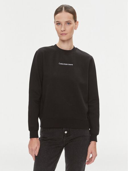 Calvin Klein Jeans Bluza Institutional J20J222548 Czarny Regular Fit. Czarne bluzy damskie Calvin Klein Jeans, m, bez wzorów, z jeansu, bez kaptura. Za 225.99 zł.