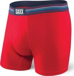 SAXX Bokserki męskie Ultra Boxer Brief Fly Red r. S. Czerwone bokserki męskie Saxx, m, bez wzorów. Za 110.49 zł.