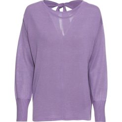 Sweter z kokardą bonprix w kolorze bzu. Swetry damskie bonprix. Za 37.99 zł.