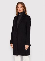 Calvin Klein Płaszcz wełniany K20K204155 Czarny Regular Fit. Czarne płaszcze damskie Calvin Klein, na zimę, bez wzorów, z wełny, bez kaptura. Za 1,699.00 zł.