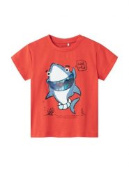 NAME IT T-Shirt Fish 13241295 Czerwony Regular Fit. Czerwone t-shirty dla chłopców Name it, bez wzorów, z bawełny, bez ramiączek. Za 39.99 zł.