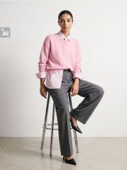 Gładki sweter z wiskozą - różowy. Czerwone swetry damskie Sinsay, l, bez wzorów, z wiskozy, bez kołnierzyka, bez ramiączek, bez kaptura. Za 59.99 zł.