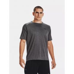 Koszulka fitness męska Under Armour Tech 2.0. Szare koszulki sportowe męskie Under Armour, m, bez wzorów, z poliesteru, bez kołnierzyka, bez ramiączek, na fitness i siłownię. Za 74.99 zł.