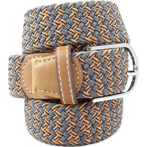 Pasek Elastyczny, Szaro-Pomarańczowy Pleciony, do Spodni, Casualowy, Parciany -ALTIES. Brązowe paski damskie Alties, bez wzorów, z elastanu. Za 59.00 zł.