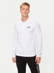 EA7 Emporio Armani Polo 8NPF15 PJVQZ 1100 Biały Regular Fit. Białe koszulki polo męskie EA7 Emporio Armani, m, bez wzorów, z bawełny, bez ramiączek. Za 249.99 zł.