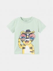 NAME IT T-Shirt Dante 13228559 Zielony Regular Fit. Zielone t-shirty dla chłopców Name it, bez wzorów, z bawełny, bez ramiączek. Za 49.99 zł.