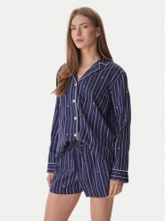 LAUREN RALPH LAUREN Piżama ILN12490 Granatowy Regular Fit. Niebieskie piżamy damskie Lauren Ralph Lauren, l, bez wzorów, z bawełny, bez ramiączek. Za 499.99 zł.