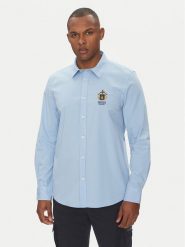 Aeronautica Militare Koszula 251CA1261CT3288 Błękitny Regular Fit. Niebieskie koszule męskie Aeronautica Militare, l, bez wzorów, z bawełny, bez kołnierzyka, bez ramiączek. Za 329.99 zł.