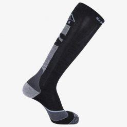Skarpety narciarskie dla dorosłych Salomon MTN Ski Touring wełniane. Czarne skarpety damskie Salomon, bez wzorów, z elastanu. Za 99.00 zł.