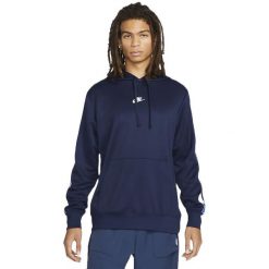 Bluza z kapturem męskie Nike Sportswear. Niebieskie bluzy męskie Nike, m, bez wzorów, z materiału, z kapturem. Za 290.00 zł.