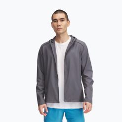 Kurtka do biegania męska Under Armour Storm Run Hooded. Szare kurtki męskie Under Armour, m, bez wzorów, sportowe, bez kaptura. Za 209.99 zł.