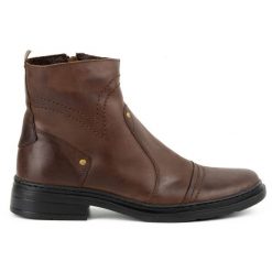 Polbut Sztyblety męskie zimowe 252 brązowe. Brązowe botki męskie na zimę, z aplikacjami, z kauczuku, eleganckie, bez zapięcia. Za 367.89 zł.