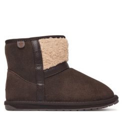 Śniegowce EMU Australia. Brązowe buty zimowe chłopięce Emu Australia, bez wzorów, bez zapięcia. Za 384.99 zł.