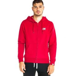 Bluza z bawełna z kaptur na czas wolny na co dzień. Czerwone bluzy sportowe męskie LEONE 1947 APPAREL, bez wzorów, z bawełny, bez kaptura, na fitness i siłownię. Za 168.36 zł.