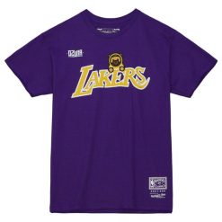 Koszulka Los Angeles Lakers Ozuna. Fioletowe koszulki sportowe męskie Mitchell & Ness, bez wzorów, bez kołnierzyka, bez ramiączek, do koszykówki. Za 238.00 zł.