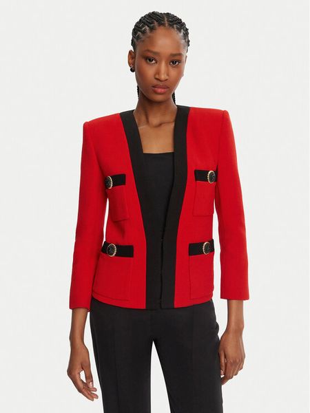 Balmain Marynarka DF1SM370WB86 Czerwony Regular Fit. Czerwone żakiety damskie Balmain, bez wzorów, z wełny. Za 12,849.00 zł.