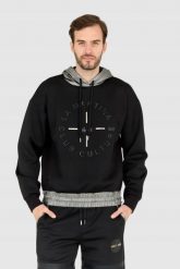 LA MARTINA Czarna bluza męska z kapturem. Czarne bluzy męskie La Martina, m, bez wzorów, z kapturem. W wyprzedaży za 559.99 zł.