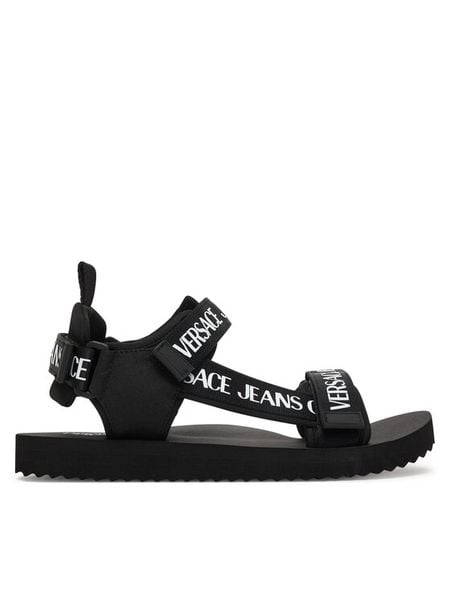 Versace Jeans Couture Sandały 80YA3S7B ZS630 Czarny. Czarne sandały męskie Versace Jeans Couture, z jeansu, bez zapięcia. Za 417.99 zł.
