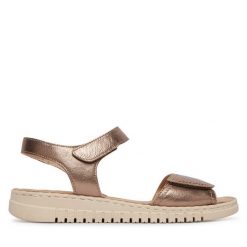 Sandały Caprice. Brązowe sandały damskie Caprice, bez wzorów, bez obcasa, na płaskiej podeszwie, bez zapięcia. Za 299.99 zł.