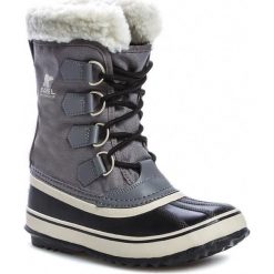 Śniegowce SOREL - Winter Carnival NL1495 Pewter/Black 035. Czarne kozaki damskie Sorel, z gumy. W wyprzedaży za 369.00 zł.