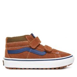 Sneakersy Vans. Brązowe trampki i tenisówki chłopięce Vans, bez wzorów, bez zapięcia. Za 239.99 zł.