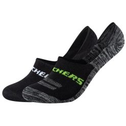 Skarpetki sportowe dla dorosłych 2PPK Mesh Ventilation Footies Socks. Czarne skarpety damskie Skechers, bez wzorów, z bawełny. Za 29.99 zł.