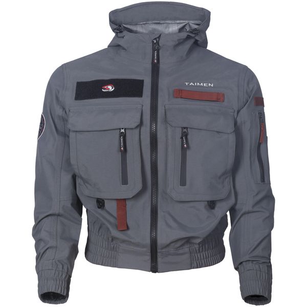 Kurtka Wędkarska Taimen Bomber Wading Jacket - Urban Gray. Szare kurtki męskie TAIMEN, s, bez wzorów, z materiału, biznesowe, bez kaptura. Za 699.99 zł.
