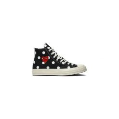 Converse Comme des Garçons Play à Pois Noir Haute. Czarne trampki i tenisówki damskie Converse, bez wzorów, bez zapięcia. Za 843.21 zł.