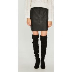 Pepe Jeans - Spódnica skórzana Marta. Szare spódnice damskie Pepe Jeans, z haftami, z jeansu. Za 699.90 zł.