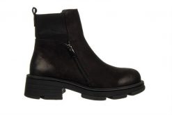 Botki Bayla-161 034 101 51 Black Nubuck 161547, Czarny, Skóra naturalna - 36. Czarne botki damskie Bayla, na zimę, z gumy, eleganckie, z okrągłym noskiem, za kostkę, bez obcasa, bez zapięcia. W wyprzedaży za 269.10 zł.