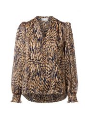 Neo Noir Bluzka damska - Davina Pattern Kobiety czarny|beżowy|złoty wzorzysty, 38. Brązowe bluzki damskie Neo Noir, bez wzorów, bez kołnierzyka, bez ramiączek. Za 349.95 zł.
