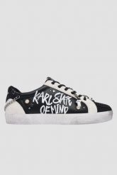 KARL LAGERFELD Czarno-białe damskie trampki SKOOL KARL STATE OF MIND, Rozmiar 41. Czarne trampki i tenisówki damskie KARL LAGERFELD, bez wzorów, klasyczne, przed kostkę, bez zapięcia. W wyprzedaży za 599.99 zł.